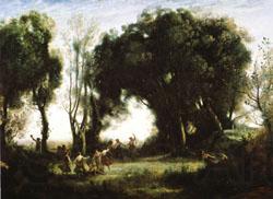camille corot A Morning; Dance of the Nymphs(Salon of 1850-1851) Norge oil painting art